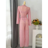 4PCS Striped With Long Sleeve Pants Bikini Female Swimsuit Women Swimwear Bather Bathing Suit Swim Four-pieces Bikini set K8072