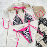 Sexy Leopard Printed Halter Brazilian Bikini Women Swimwear Female Swimsuit Two-Piece Bikini Set Bather Bathing Suit Swim V3681