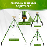 Impact Sprinkler on Tripod Base Heavy Duty Lawn Sprinkler 360 Degree Large Area Irrigation Brass Sprinkler Nozzle and Zinc Alloy