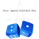 2pcs Plush Dice Toys Velvet Pendants Car Hanger With Suckers Stress Relief Squeeze Cube Fluffy Stuffed Decoration Eid Amagi