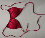 Summer Sexy Bikini set Push-up padded Bra Thong Split Swimwear Female Bandage Bathing Suit Adjustable Lacing Swimsuit Solid
