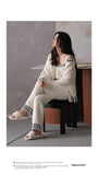 Women's Autumn and Winter Pajamas 3-Piece Set Soft and Half Velvet Thickened and Warm