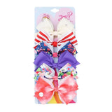 6 Pieces/Set JOJO Siwa Hair Bows Printed Unicorn JOJO Clip Handmade Hair Bow With Clip Hairgrips Hair Accessories