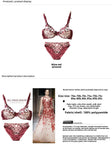 MOYISU Pure Desire Victoria Thin Bra Set Lace Mesh Red Beautiful Back Sex Underwear Hold Up with Underwire Transparent Bra Woman