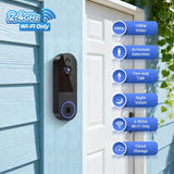 1080p Wireless Wi-Fi Video Doorbell Camera with Night Vision, Two-Way Audio, AI Motion Detection