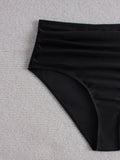 2026 Black High Waist Swimsuit Only Pants Swimwear Women Solid Bathers Bathing Swimming Trunks Swim Suit Female XXL