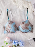 Summer Beach Bikini Colorful Ombre Shell Cup for Women's bra Sexy Push-Up Comfort Underwire Bra Women's Beach Vacation lingerie