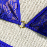 Embroidery Mesh Lace Halter Bikini Female Swimsuit Women Swimwear Two-pieces Bikini Set High Cut Bathing Suit Swim Beach Wear