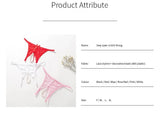Hot Sexy Mesh Hollow Female Lingerie Transparent Crotchless Women Lace Open Crotch Beading Panties Underwear Erotic Costume