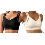 2Pcs/Set Bras Non-wire Push Up V-neck Bra Women Seamless Underwear Padded No Rims Support Brasiere Sexy Lingerie M-3XL