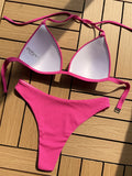 Sexy Halter Push Up Bra Cup Bikini 2025 Women Swimsuit Female Swimwear Two Pieces Bikini set Brazilian Bathing Suit Swim Beach