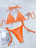 sexy string leopard print bikinis set swimsuit halter tie thong swimsuit Swimwear Biquini conjunto de bikini tankini beachwear