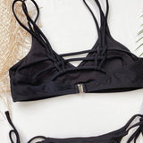 Bikini 2026 Sexy Black Double Straps Back Weave Swimwear Swimsuit Women Bikinis Set Bathing Suit Beach Bikini Female Banadores
