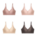 Seamless Ice Silk Ultra-Thin Breathable Bra Comfortable Breathable Underwear Women's Suspender Wavy Sexy Push-up Vest