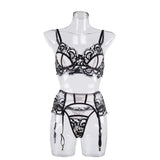 Toucheart Sexy Lingerie Set Mesh Lace Patchwork Sexy Underwear with Ring Waist Seal Women's Underwear Exotic Style Sexy Suit New