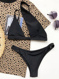 2026 Asymmetric One Shoulder Bikini Women Swimsuit Female Swimwear Two Pieces Bikini Set Hollow Out Bathing Suit Swim Beach Wear