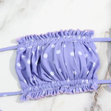 12 Colors Sexy Bikini Bandeau Women Pleated Hollow Swimsuit Swimwear Female Mini Thong Bikinis Set Bathing Suit Bikini Brasileno