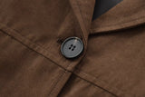 Foridol Buttons Brown Suede Jacket Autumn for Women Pockets Casual Turn Down Collar Short Jacket Femme Veste Chic New Coat