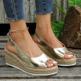 Lightweight Peep Toe Wedges Sandals Women 2026 Summer Back Strap Platdorm Sandles Woman Plus Size 43 Comfy Thick Sole Sandalias
