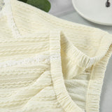 Lace Trim Ruffle Hem U-Neck Strap Cable Textured Cami & Casual Shorts Loungewear Summer Pajamas Set Women Sleepwear