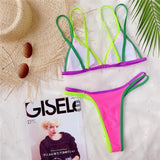 Splicing Brazilian Mini Thong Bikini Female Swimsuit Women Swimwear Two-pieces Bikini set High Cut Bather Bathing Suit Swim Lady
