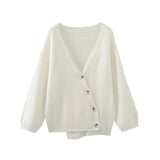 Foridol V-neck Oversize Beige Autumn Winter Women Knitted Long Sleeves Cozy Femme Casual Cardigans Sueter Mujer Loose Sweater