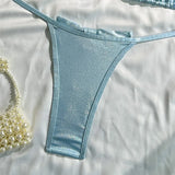 Glitter Sparkling Bow Halter Bikini Female Swimsuit Women Swimwear Two-Pieces Bikini Set Padded Bather Bathing Suit Swim V7567