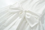 Foridol Bowknot White Summer Women's Dresses 2025 Square Collar Cotton Hollow Out Short Dress New in Vintage Beach Dress
