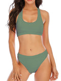 2026 Sporty Bikinis Solid Padded Swimsuit Women Vintage Swimwear Female Bathers Bathing Swimming Swim Suit Beachwear