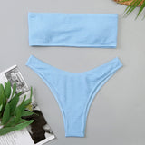 Velvet Bikinis 2025 Women Brazilian Bandeau Swimsuit Solid Sexy Swimwear Female Beachwear Bathers Bathing Swimming Swim Suit