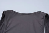 Women's Fashion Solid Tank Tops 2026 Streetwear Sleeveless T-shirt Female Square Collar Skinny Corset Y2K Girls Gray Crop Top