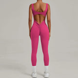 Seamless Yoga Jumpsuits Sports Fitness Hip-lifting Hollow Beauty Back One-piece Workout Running Gym Leggings Bodysuits for Women