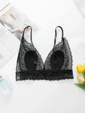 Sexy Lace Deep V Bralette for Women Casual Beach Wear bra Y2K Aesthetic Crop Top  Summer Vacation Outfit Lingerie bra A2375