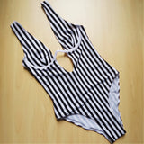 S - XL V shape Wire Striped Women Swimwear One Piece Swimsuit  Female V-bar Underwired Bather Bathing Suit Swim Monokini V472
