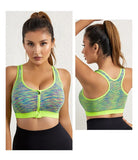 New Sports Bra Women Space Dyed Front Zipper Running Shockproof Vest Gym Jogging Crop Top Female Tops Sport Bras Sutian Feminino