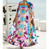 13 Colors Printed With Belt Crochet Knitted Tunic Beach Cover Up Cover-ups Beach Dress Beach Wear Beachwear Female Women K7201