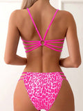 2025 Strappy Bikini Set Sexy Swimsuit Women Leopard Padded Swimwear Female Bathers Bathing Swimming Swim Suit Beachwear