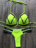 Sexy Halter Push Up Brazilian Bikini 2025 Women Bandage String Swimsuit Female Swimwear Two Pieces Bikini Set Bathing Suit Swim