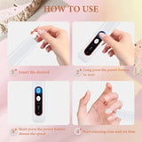 Electric Nail Grinder Nail Polishing Machine with Light Portable Mini Electric Manicure Pen for Gel Removing Polishing Dead Care