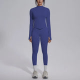 Women's Seamless Yoga Sets Sports Fitness Zipper Long-Sleeve Jacket Slim-fit Hip Lift Pants Suits Workout Training Gym Sets