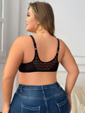 Women's Plus Size Underwear Front Button Half Cup Gathering Push Up Heart Lace Design Suitable For Voluptuous Women XL-XXXL 2498