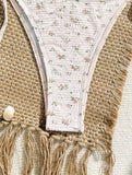 sexy floral print halter bikinis sets biquini micor string tie swimsuit Swimwear Biquini conjunto de bikini tankini beachwear