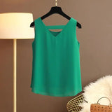 Star with The Same Halter Chiffon Vest Women's Loose Top Summer New Wear Outside with Sleeveless Short Bottom Shirt MOYISU L-5XL
