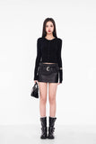 American A-line Half Length Skirt Spring/summer Small Spicy Girl High Waist Slim Fit Tight Sexy Shining Leather Short Skirt 3XQZ