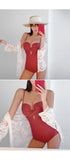 New One-piece Swimsuit Women Japan and South Korea Twist Bag Sexy Big Breasts Gathered Swimsuit