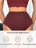 1PCS Women High Waist Seamless Panties Tummy Control Briefs Soft Breathable Solid Basic Underwear Ladies Lingerie S-XXL