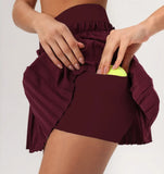 2026 Summer Tennis Short Skort Women Quick Drying High Waist and Abdominal Compression Lace Ruffles Yoga Golf Pleate Mini Skirt