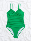 S - XXL Sexy Wrinkled One Piece Swimsuit Women Swimwear Female Monokini Swimsuits 2025 Bathing Suit Swim Beach Wear Bodysuit