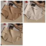 3Pcs/Set Women Soft Cotton Panties Mid Waist Briefs in Warm Tan Minimalist Intimates Breathable Stretch Underwear Size M-2XL