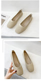 Women Leisure Flats Summer Autumn Flat Shoes Breathable Knitted Square Toe Slip-on Female Daily Walking Driving Loafers